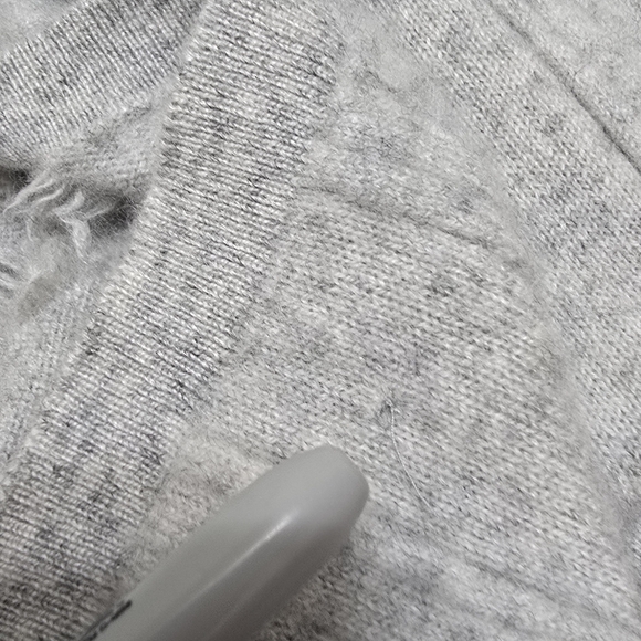 Neiman Marcus Women Cashmere L Cardigan Sweater Gray Fringe Luxury Cozy Office - Picture 12 of 16